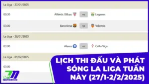 Lịch Thi Đấu Và Phát Sóng La Liga Tuần Này (27/1-2/2/2025)